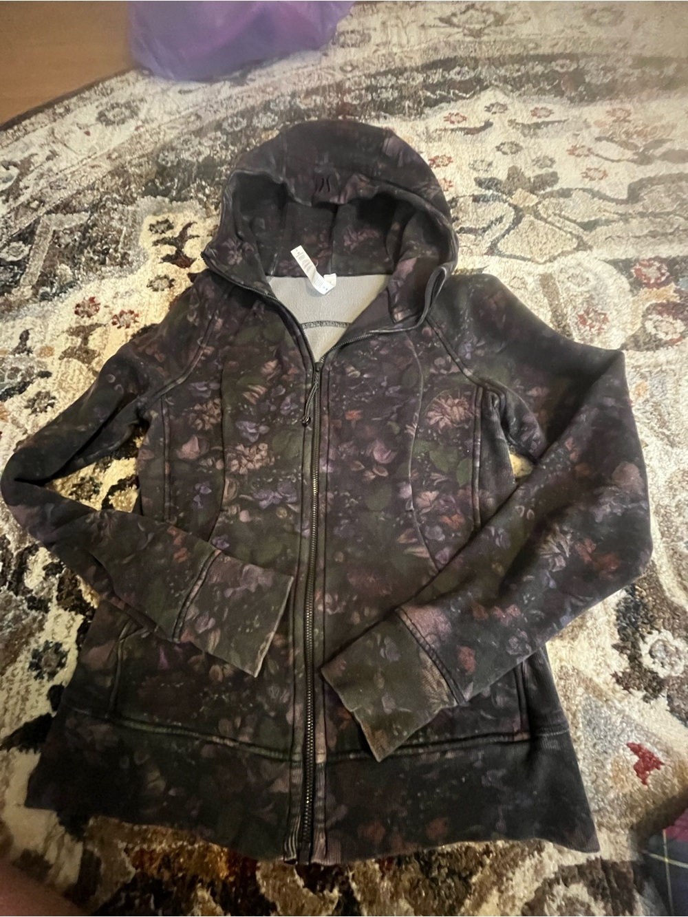 lululemon athletica Hooded Zip Jacket in Dark Floral Print